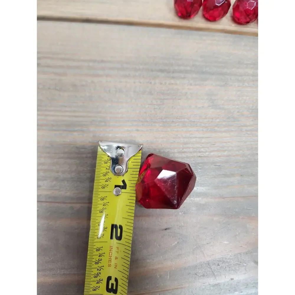 Red & Clear Acrylic Spheres Plastic Balls 44 Pieces Ornaments